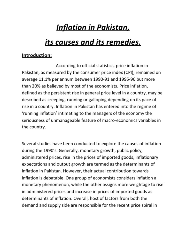 essay on inflation in 300 words article on inflation in pakistan
